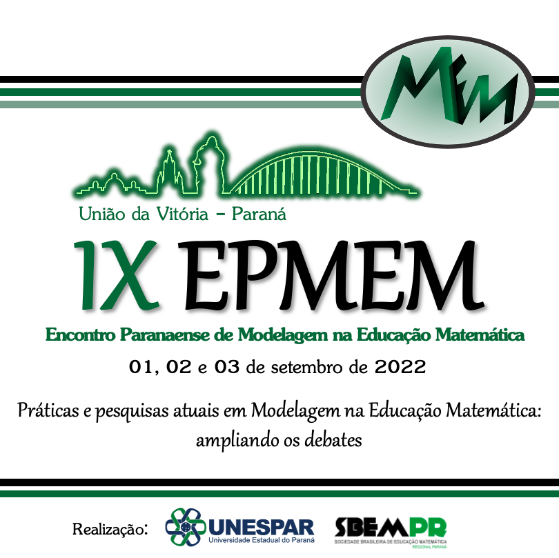 IX EPMEM - Práticas e pesquisas atuais em Modelagem na Educação Matemática: ampliando os debates
